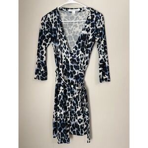 Diane Von Furstenberg DVF Womens Wrap New Julian Two Midi Long Sleeve Dress Sz 0